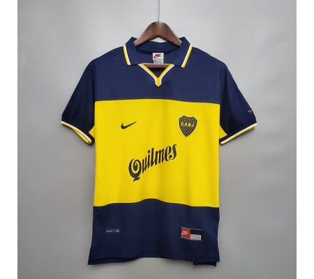 Boca Juniors 98/99 Home Yellow&Dark Blue Soccer Jersey